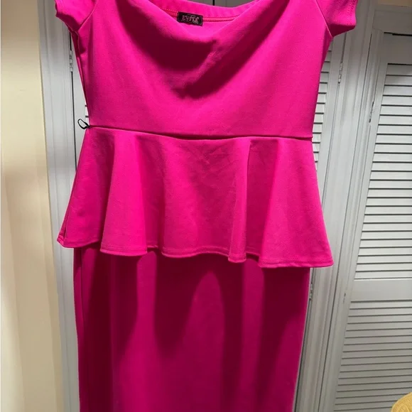 Pink Peplum Dress - Picture 1 of 8